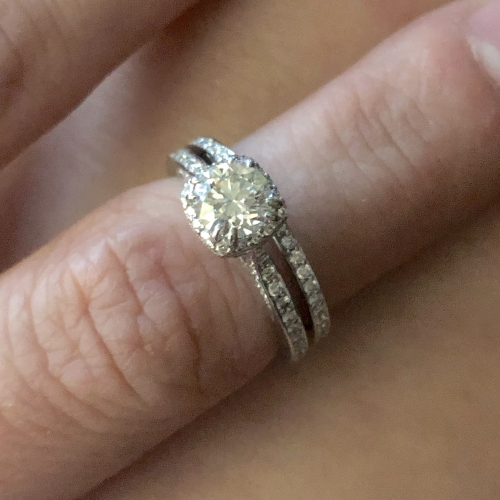 Tacori 18k white gold ring set